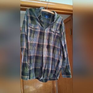 George Olive and Navy Plaid Shirt